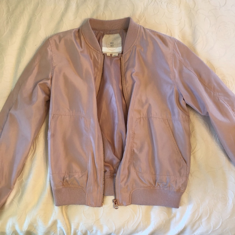 Hei Hei for Anthropoligie Light Pink Bomber Jacket